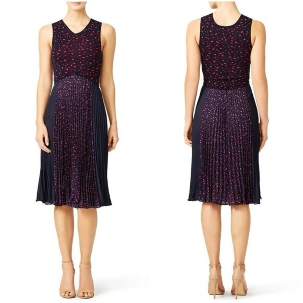 NWT SACHIN & Babi Noir Edythe Pink and Navy Knit Midi Dress